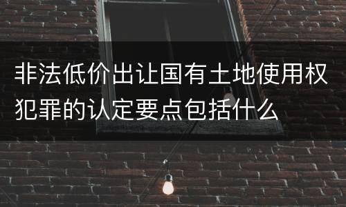 非法低价出让国有土地使用权犯罪的认定要点包括什么