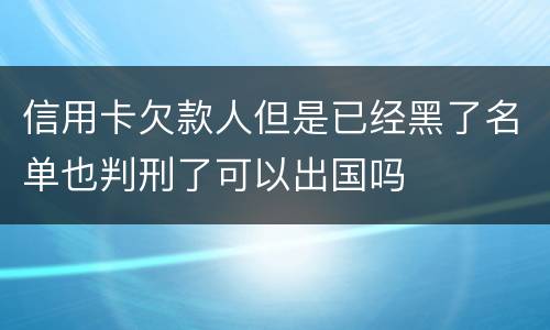 信用卡欠款人但是已经黑了名单也判刑了可以出国吗