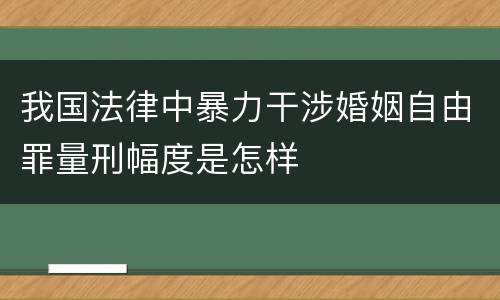 我国法律中暴力干涉婚姻自由罪量刑幅度是怎样