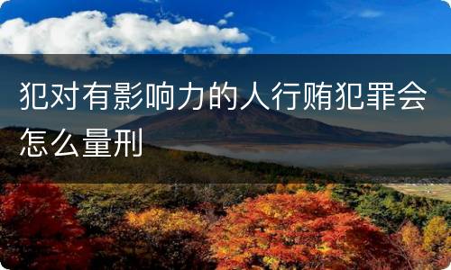 犯对有影响力的人行贿犯罪会怎么量刑