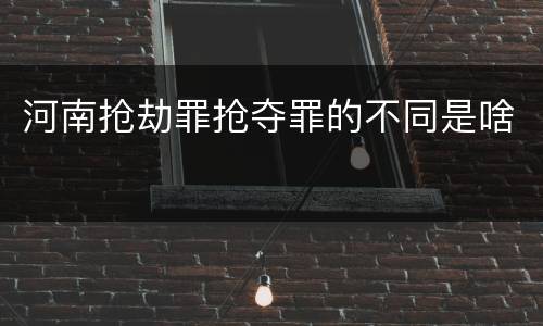 河南抢劫罪抢夺罪的不同是啥