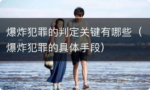 爆炸犯罪的判定关键有哪些（爆炸犯罪的具体手段）