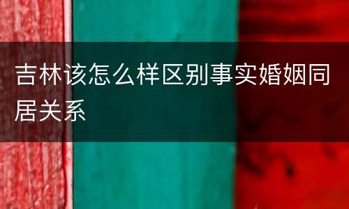 吉林该怎么样区别事实婚姻同居关系