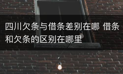 四川欠条与借条差别在哪 借条和欠条的区别在哪里