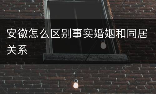 安徽怎么区别事实婚姻和同居关系