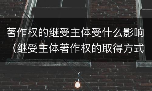 著作权的继受主体受什么影响（继受主体著作权的取得方式）