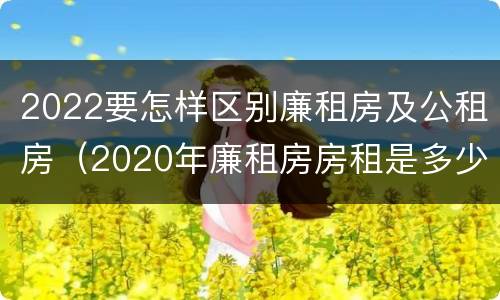 2022要怎样区别廉租房及公租房（2020年廉租房房租是多少）
