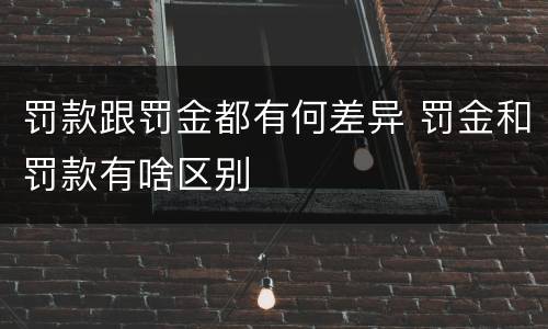 罚款跟罚金都有何差异 罚金和罚款有啥区别