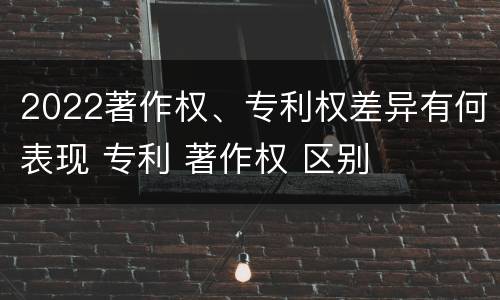 2022著作权、专利权差异有何表现 专利 著作权 区别