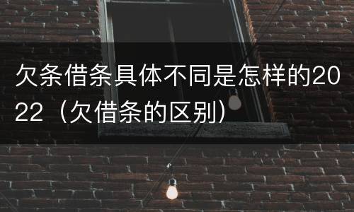 欠条借条具体不同是怎样的2022（欠借条的区别）