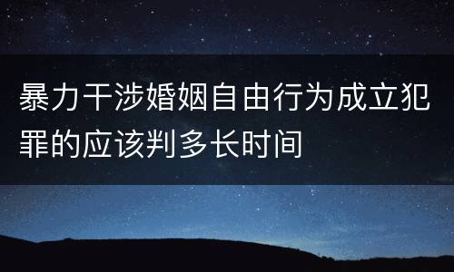 暴力干涉婚姻自由行为成立犯罪的应该判多长时间