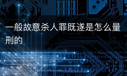 一般故意杀人罪既遂是怎么量刑的