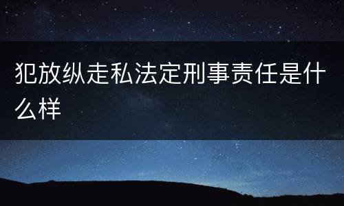 犯放纵走私法定刑事责任是什么样