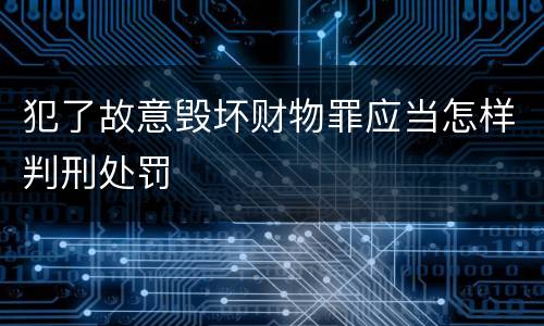 犯了故意毁坏财物罪应当怎样判刑处罚