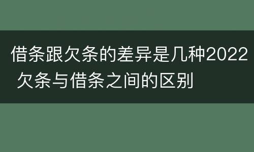 借条跟欠条的差异是几种2022 欠条与借条之间的区别