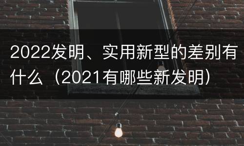 2022发明、实用新型的差别有什么（2021有哪些新发明）