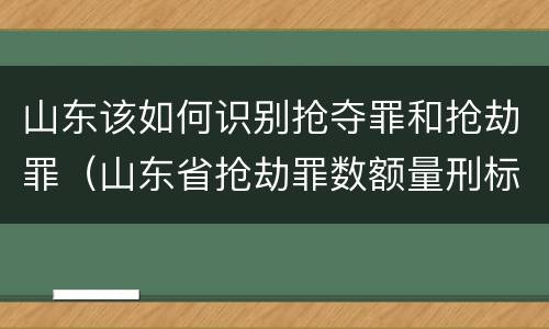 山东该如何识别抢夺罪和抢劫罪（山东省抢劫罪数额量刑标准）