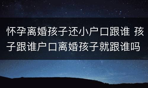 怀孕离婚孩子还小户口跟谁 孩子跟谁户口离婚孩子就跟谁吗