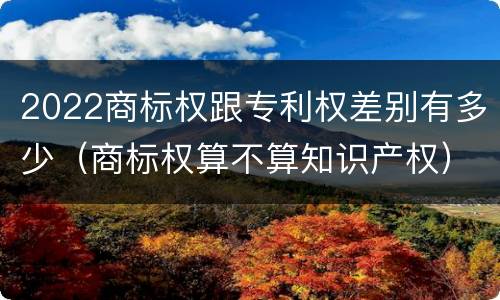2022商标权跟专利权差别有多少（商标权算不算知识产权）