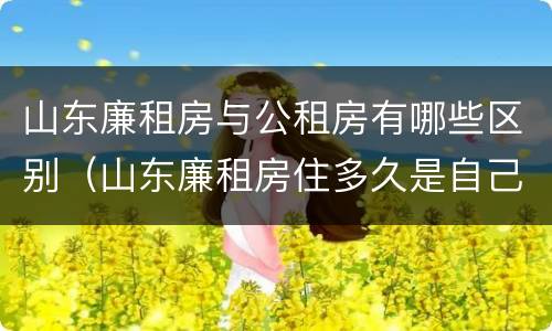 山东廉租房与公租房有哪些区别（山东廉租房住多久是自己的）