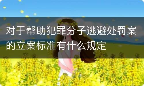 对于帮助犯罪分子逃避处罚案的立案标准有什么规定