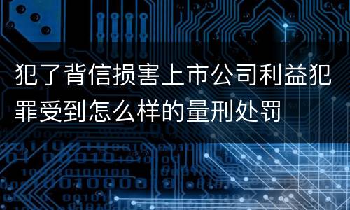 犯了背信损害上市公司利益犯罪受到怎么样的量刑处罚