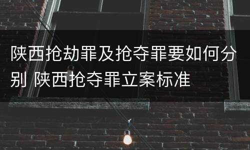 陕西抢劫罪及抢夺罪要如何分别 陕西抢夺罪立案标准