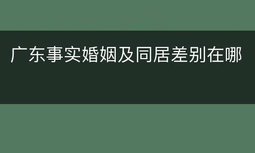 广东事实婚姻及同居差别在哪