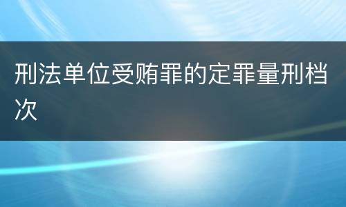 刑法单位受贿罪的定罪量刑档次