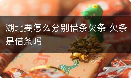湖北要怎么分别借条欠条 欠条是借条吗