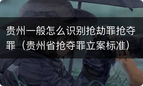 贵州一般怎么识别抢劫罪抢夺罪（贵州省抢夺罪立案标准）