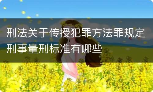刑法关于传授犯罪方法罪规定刑事量刑标准有哪些