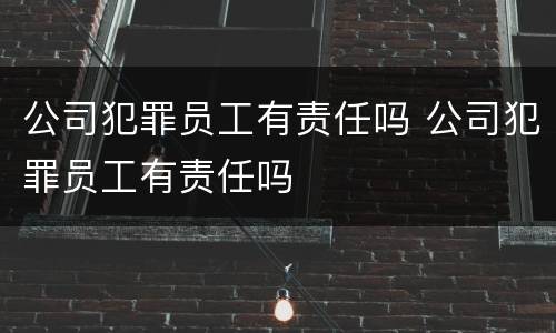 公司犯罪员工有责任吗 公司犯罪员工有责任吗