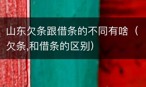 山东欠条跟借条的不同有啥（欠条,和借条的区别）