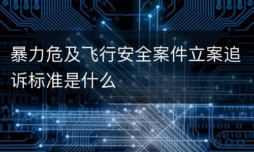 暴力危及飞行安全案件立案追诉标准是什么