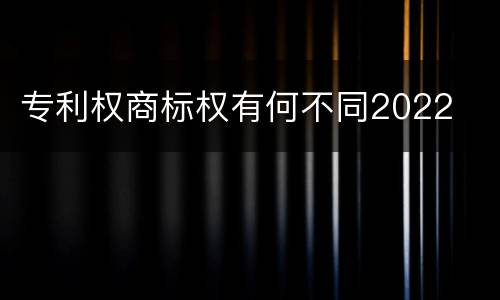 专利权商标权有何不同2022