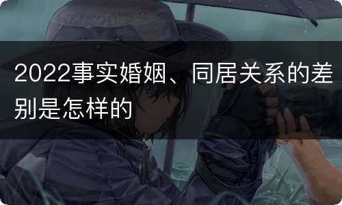 2022事实婚姻、同居关系的差别是怎样的