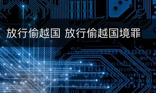 放行偷越国 放行偷越国境罪