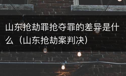 山东抢劫罪抢夺罪的差异是什么（山东抢劫案判决）