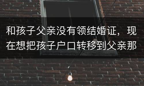和孩子父亲没有领结婚证，现在想把孩子户口转移到父亲那里需要怎么做