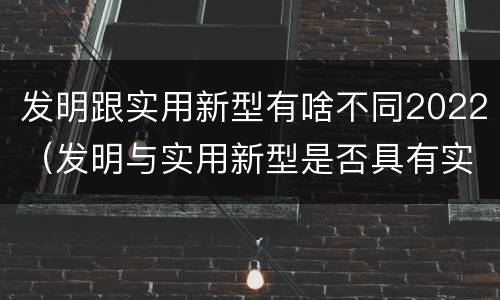 发明跟实用新型有啥不同2022（发明与实用新型是否具有实用性）