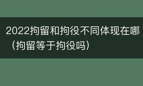 2022拘留和拘役不同体现在哪（拘留等于拘役吗）