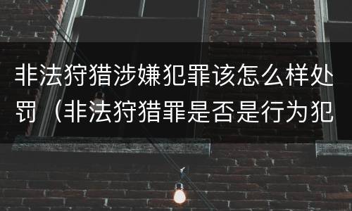 非法狩猎涉嫌犯罪该怎么样处罚（非法狩猎罪是否是行为犯）