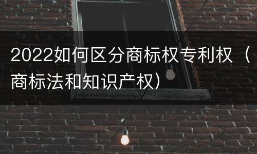 2022如何区分商标权专利权（商标法和知识产权）