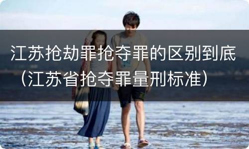 江苏抢劫罪抢夺罪的区别到底（江苏省抢夺罪量刑标准）