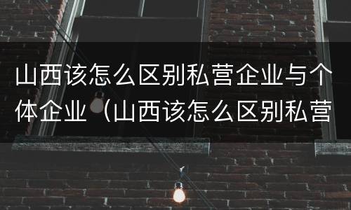 山西该怎么区别私营企业与个体企业（山西该怎么区别私营企业与个体企业呢）