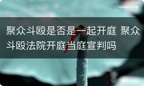 聚众斗殴是否是一起开庭 聚众斗殴法院开庭当庭宣判吗