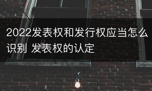 2022发表权和发行权应当怎么识别 发表权的认定