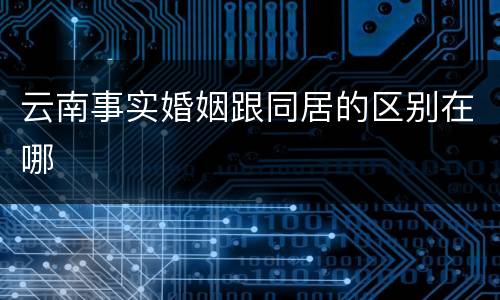 云南事实婚姻跟同居的区别在哪
