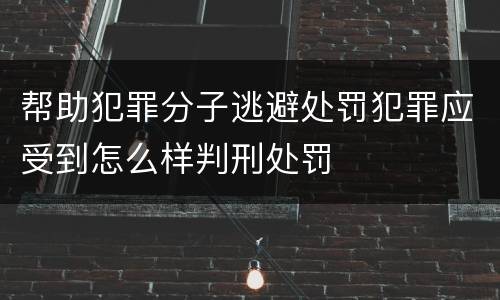 帮助犯罪分子逃避处罚犯罪应受到怎么样判刑处罚
